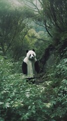 Obraz premium Adorable Panda in a Serene Wildlife Scene