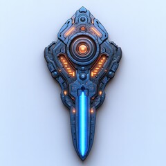 Futuristic Sci-Fi Weapon:  Cybernetic Blade of  Energy and Technology