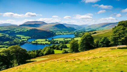 Naklejka premium landscape with lake and mountains in the Lake District