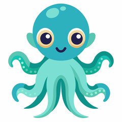 High-resolution image of a vibrant orange octopus with detailed tentacles and a realistic texture, isolated.