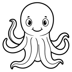 High-resolution image of a vibrant orange octopus with detailed tentacles and a realistic texture, isolated.