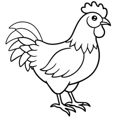 rooster silhouette vector  animal design