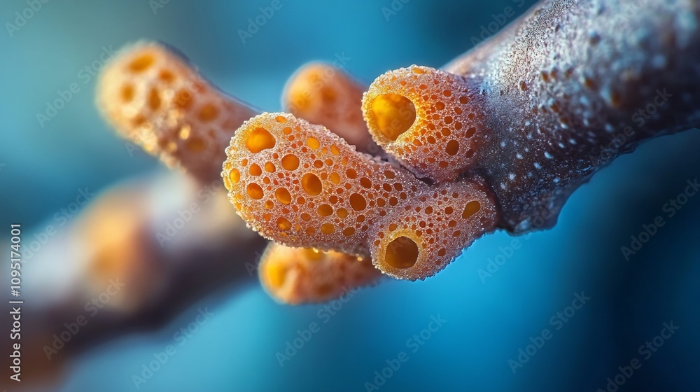 Poster captivating macro shot showcasing the intricate and delicate textures of an underwater natural wonde