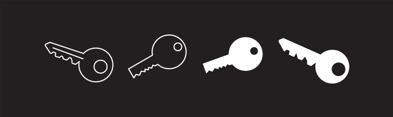 Key icon set. Key vector icon. Key symbol