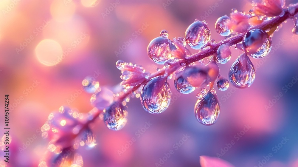 Poster patterned dewdrops in macro showcasing natural symmetry and delicate reflections a captivating close