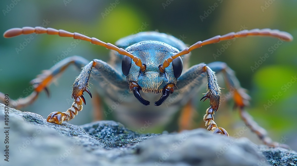 Aufkleber extreme close up macro shot of an intricate insect creature with its tiny details and features sharp