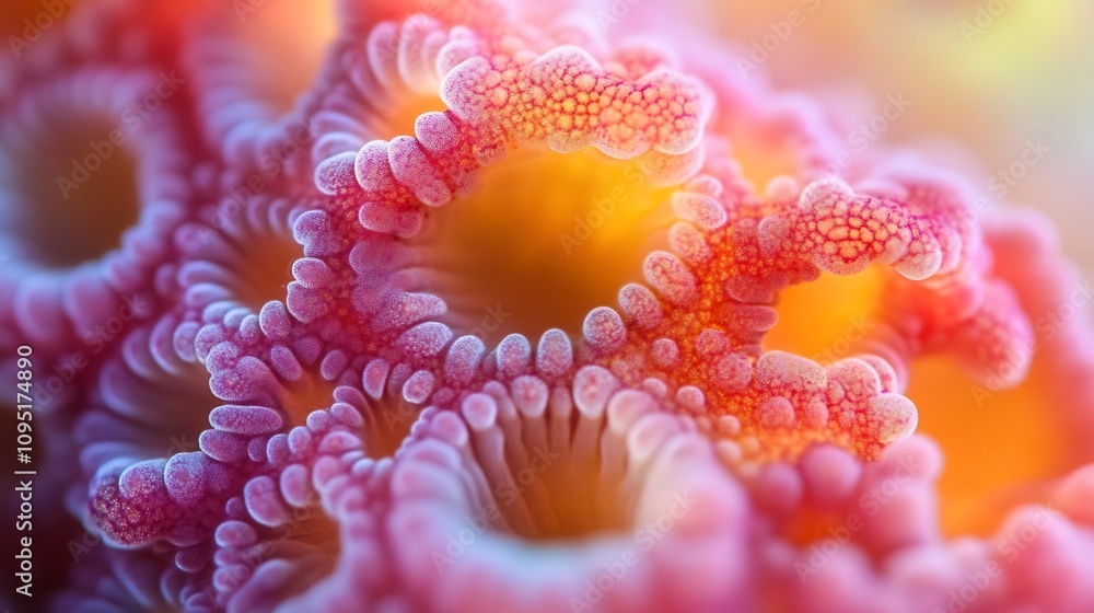Poster mesmerizing macro close up highlighting the intricate colorful and visually captivating patterns tex