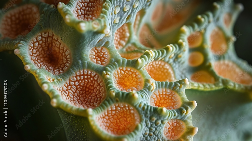 Aufkleber captivating botanical macro close up revealing the intricate natural textures and patterns of lush v