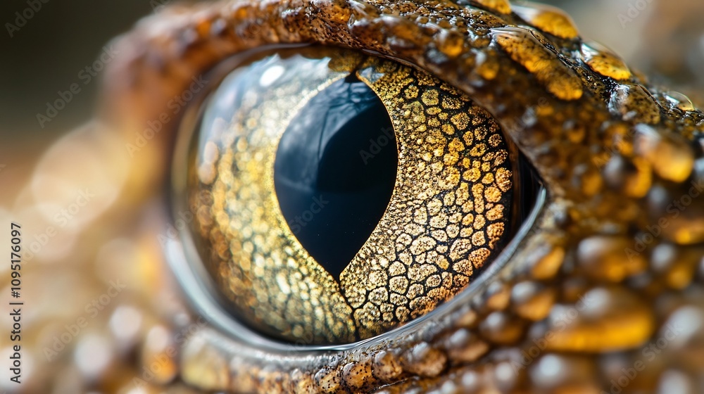 Poster macro close up photograph of a mesmerizing reptile eye featuring intricate scales patterns and organ