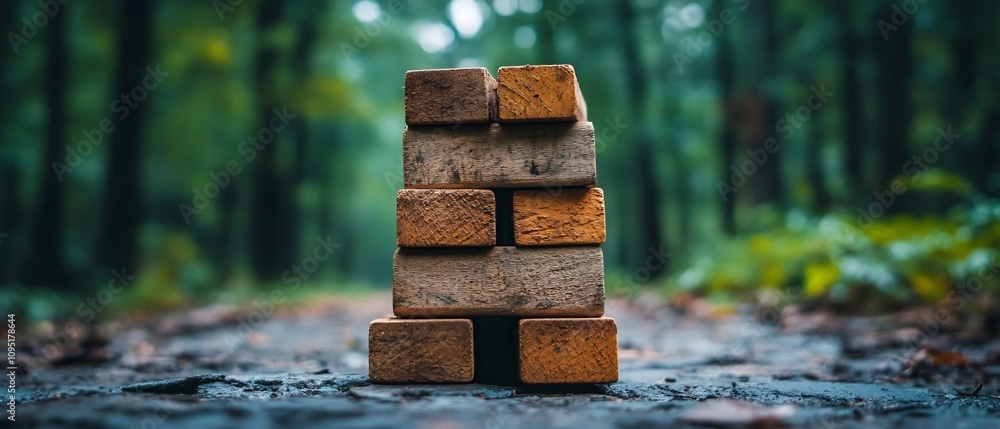 Poster wooden block tower structure highlighting the importance of preventative maintenance strategies and 