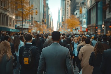 Obraz premium Professional Walking in Blurred City Rush Hour