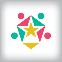 Unique vector abstract constellation sign logo. Can be used as application icon and company corporate identity.