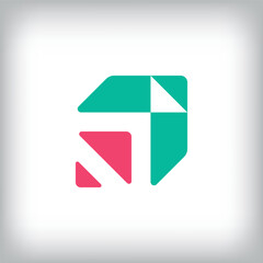 Vector abstract game button arrow logo. Can be used as application icon and company corporate identity.