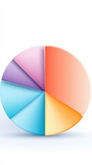 Fototapeta premium Colorful Pie Chart Showing Dividend Distribution Among Various Stocks by Percentage