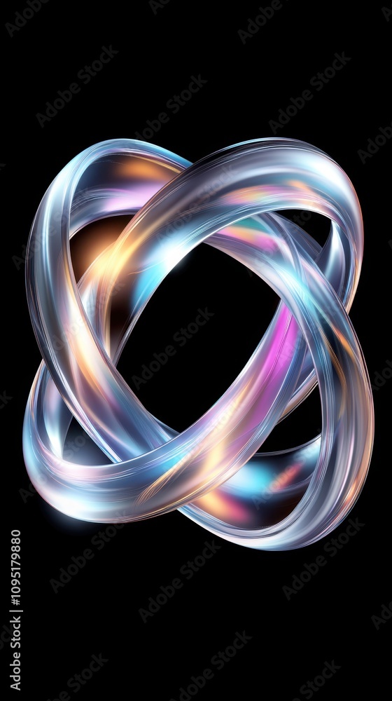 Poster Intricate Metallic Spiral Design With Oval Shapes Forming a Mesmerizing Pattern