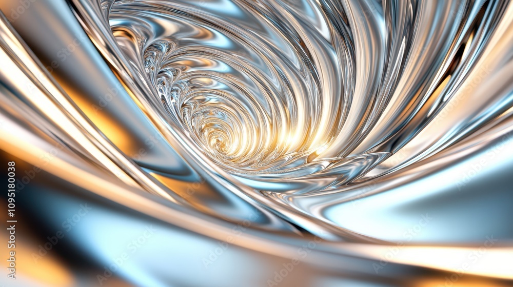 Aufkleber Spiral Formation of Metallic Elements Creating a Dynamic Visual Effect