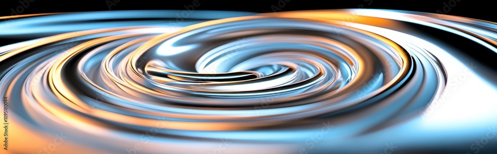 Fototapete Spiral Pattern of Metallic Elements Rotating Inward Creating a Dynamic Visual Effect