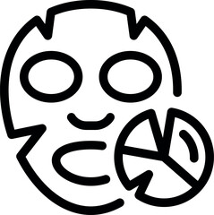 Skincare market analysis shown by a facial cosmetic mask and a pie chart, representing market share and beauty product analysis