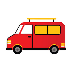 red van isolated on white
