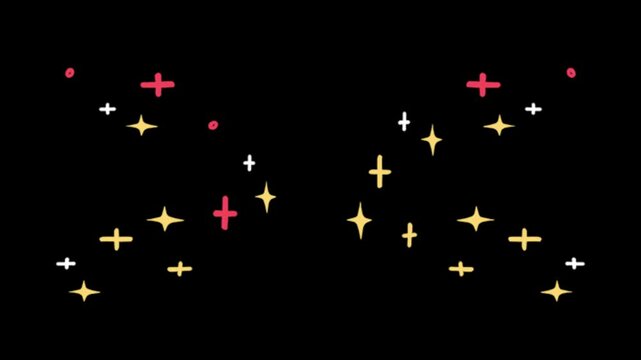 Star light night sky motion graphics clip template with colorful lights animation. HD resolution with hyper realistic 4K black Background.