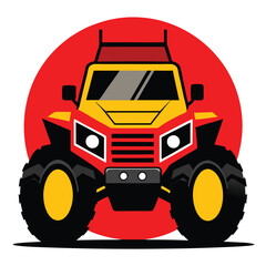 red tractor isolated on white