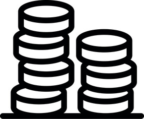 Two stacks of coins showing increasing profits, symbolizing financial success and investment growth