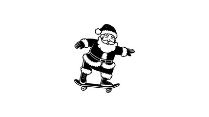  Santa Claus Doing a Trick on a Skateboard Generative aI
