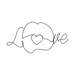 Lips in Line art style Line drawing of Lips
Lips one line drawing of continuous outline vector art illustration