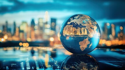 Economic impact of globalization on local industries, Symbolizing globalization's effects on economies, photography style