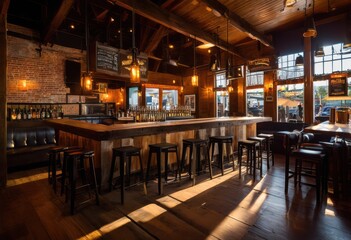 vibrant taproom atmosphere featuring handcrafted rustic lively social scene perfect beer enthusiasts, brewery, brewpub, bar, pint, drink, styles, flavorful