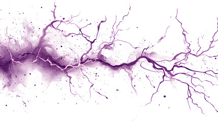 Purple lightning bolts with sharp edges and glowing effects create dynamic visual