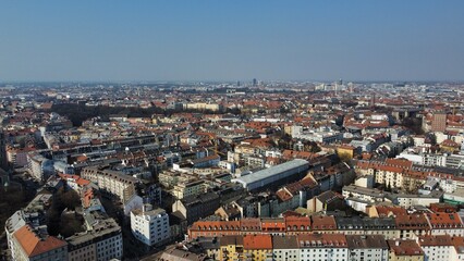 The panorama view of Munich, Germany