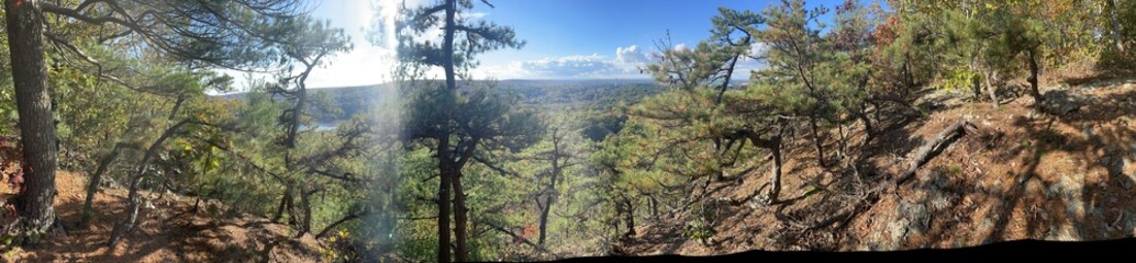 A view from a hill over a valley