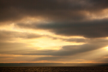 sunset over the lake
