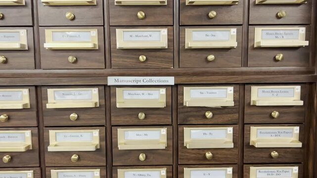A library card catalog