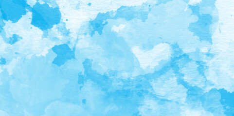 Colorful gradient ink colors wet effect hand drawn paper texture background, Blue watercolor abstract cloudy sky background, Abstract vector blue watercolor paint splash.