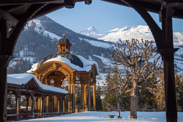 ski resort in the mountains, near Scuol, Lower Engadine, Swiss