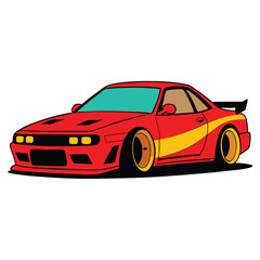 red sports car isolated