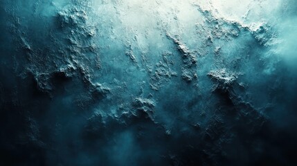 Abstract Deep Teal Textured Landscape: A Mystical and Atmospheric Digital Art Piece