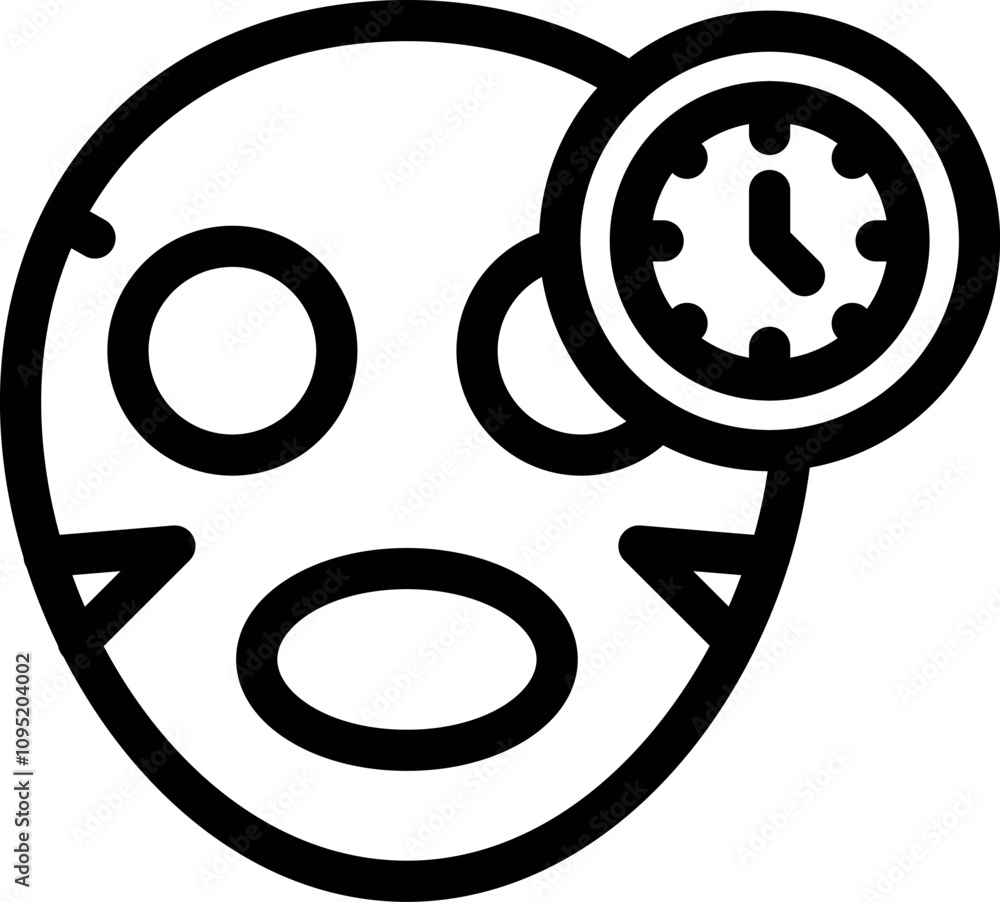 Aufkleber skincare routine involving applying a cosmetic mask with a specific time limit for optimal results