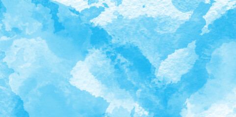 Colorful gradient ink colors wet effect hand drawn paper texture background, Blue watercolor abstract cloudy sky background, Abstract vector blue watercolor paint splash.