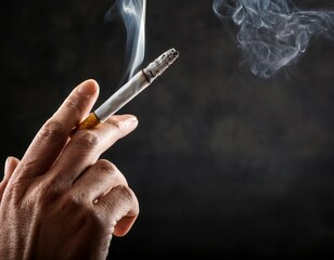 smoking cigarette with copy space