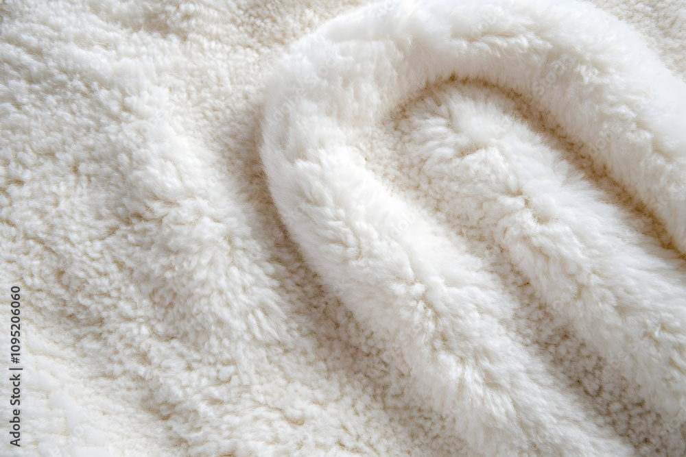 Poster white plush fabric texture background , background pattern of soft warm material