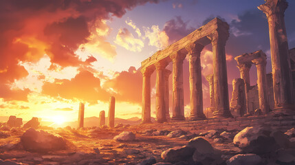 Fototapeta premium ancient temple columns
