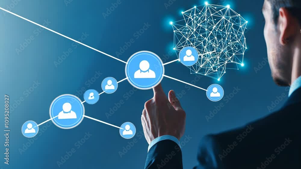Poster innovative ai technology concept with user interface and data visualization elements for digital tra