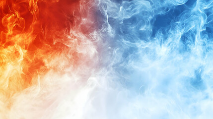 Abstract fire and ice background in blue and red.8k image