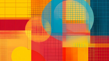 Abstract retro background with grid lines and bright colors reminiscent of 80s aesthetics. high quality image
