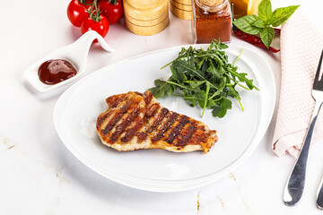 Delicous grilled pork meat steak