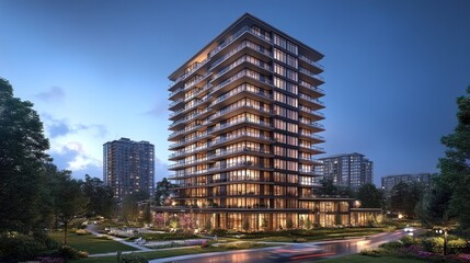 Fototapeta premium Modern High-Rise Building in the City