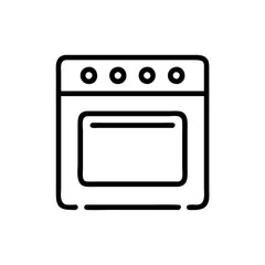 Fototapeta premium Oven icon in black outline on white background